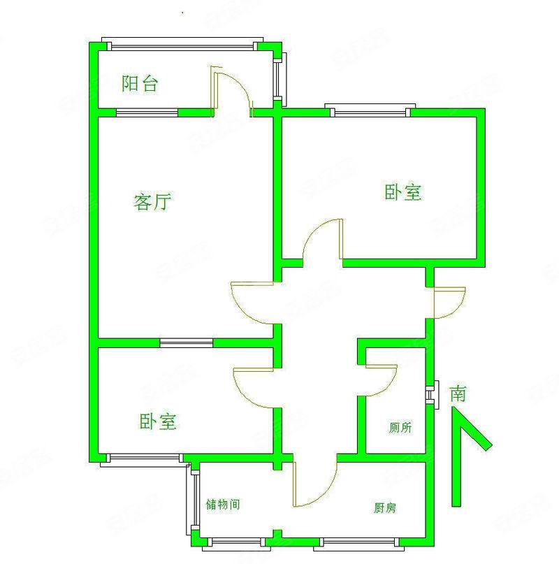 育苑小区(华龙)2室1厅1卫58㎡南北37万