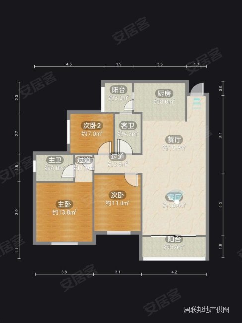 汇荣桂林桂林3室2厅2卫109.17㎡南北46.8万