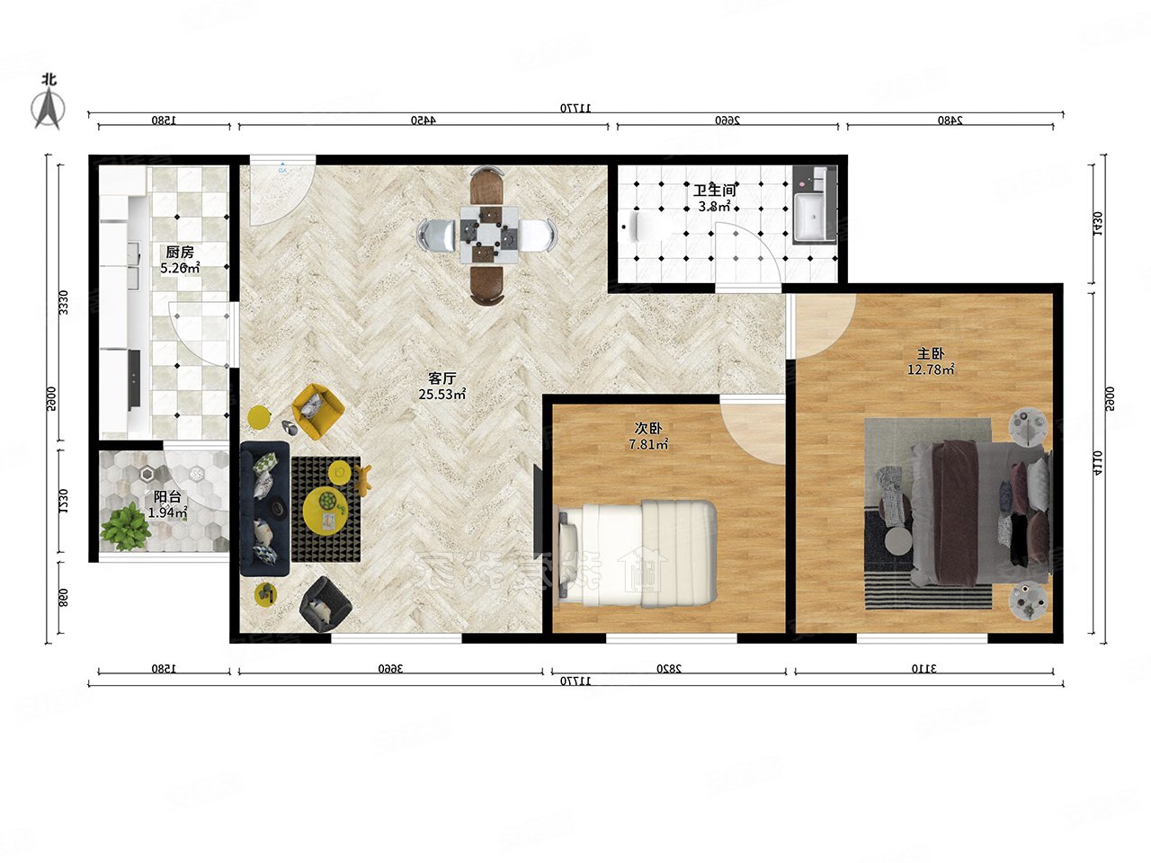 中粮祥云明轩看海河两室近十一经路桥近和平cbd商圈随时看