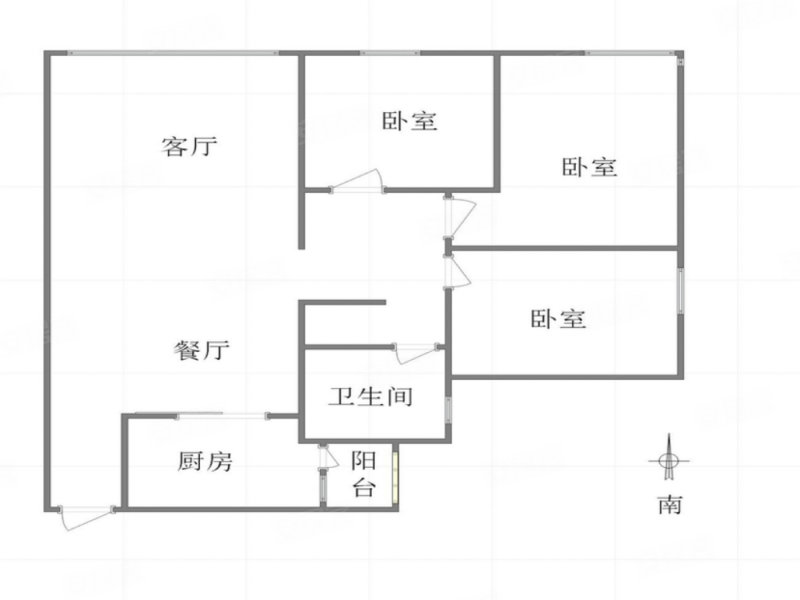 华宇城M2组团3室2厅1卫93㎡南129万