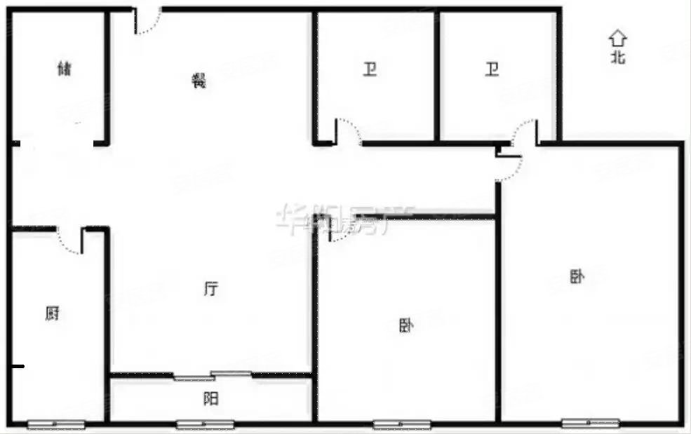 南华康城2室2厅2卫107㎡南北66万