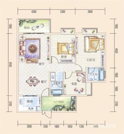 花果园R区1区3室2厅2卫126.73㎡西南92.8万