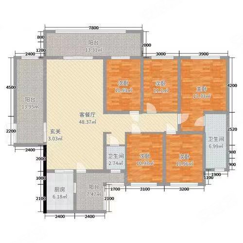 国际佳缘6室2厅3卫169㎡南北93万