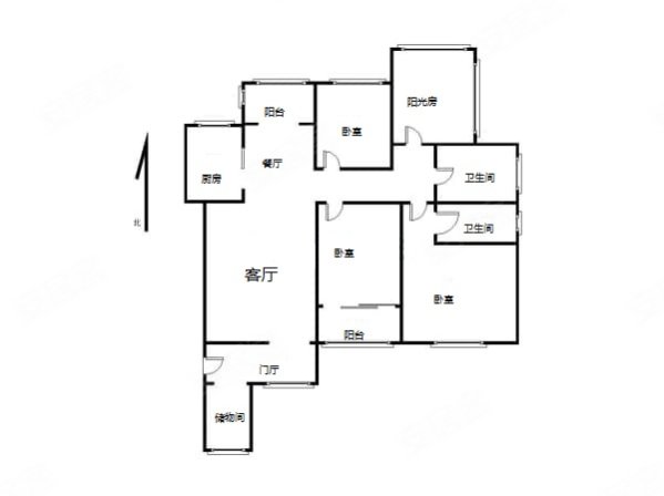 阳光花墅3室2厅2卫132.09㎡南115万