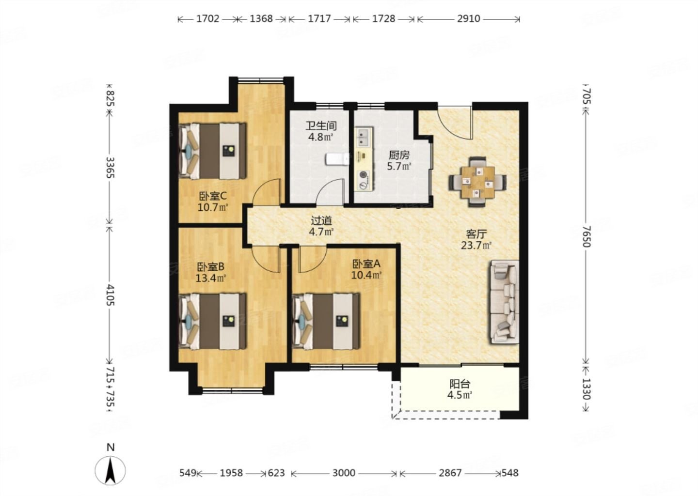 新上急售婚装20万送车位南北通透