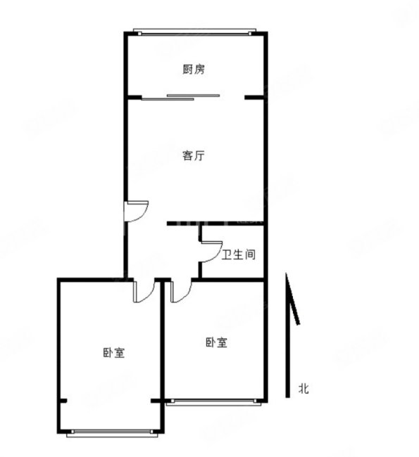 兰天居2室1厅1卫93.39㎡南北65万