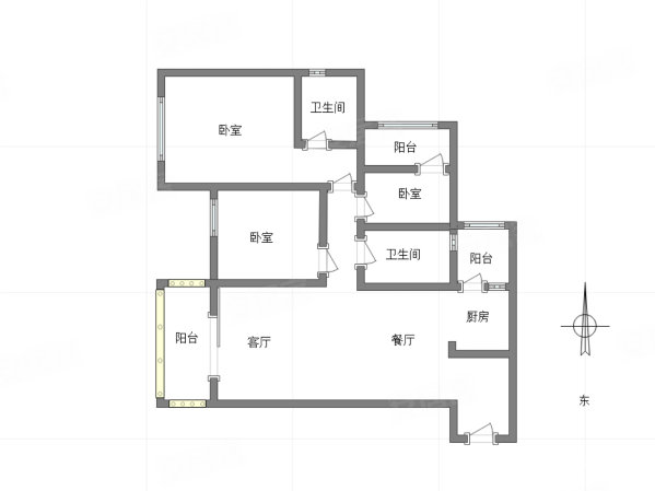 北大资源博雅(4期)3室2厅2卫94.16㎡北144万