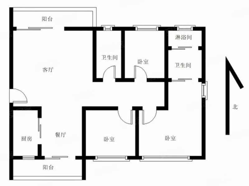 保利香槟公馆3室2厅2卫96.05㎡南103万