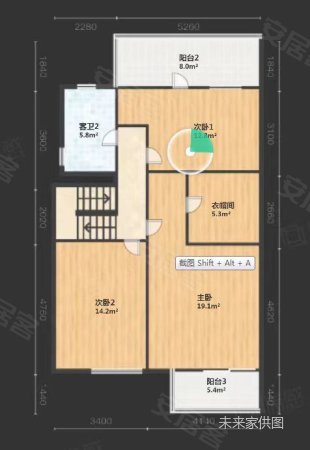 正荣国领(公寓住宅)3室2厅2卫145.04㎡南北725万