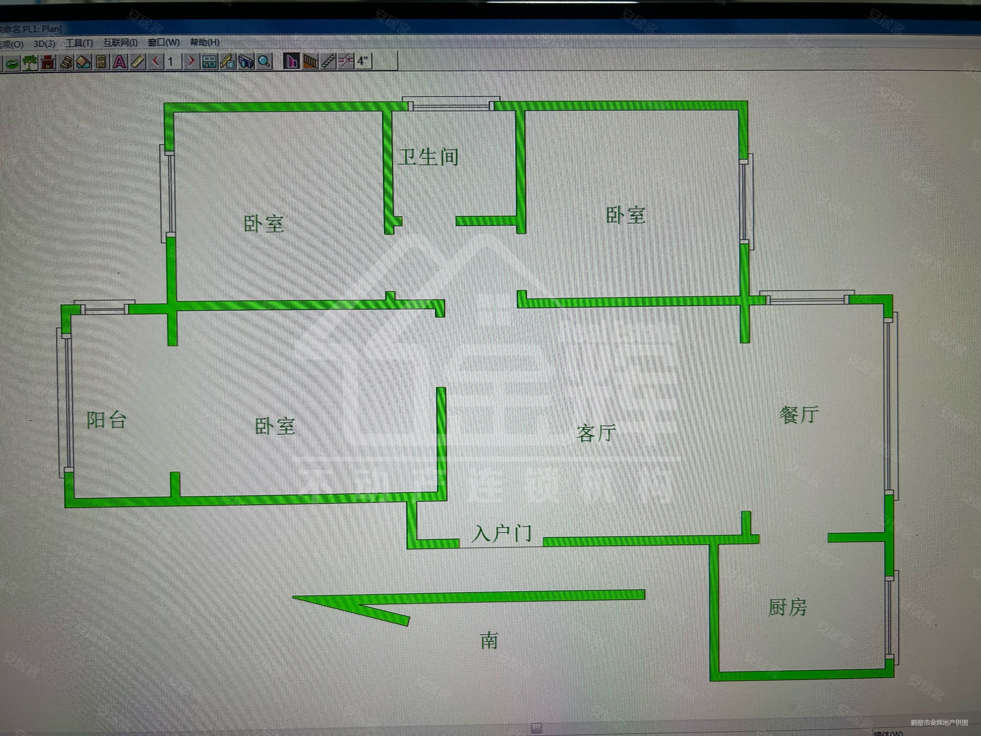 华韵帝景湾小区3室2厅1卫106㎡南北88万