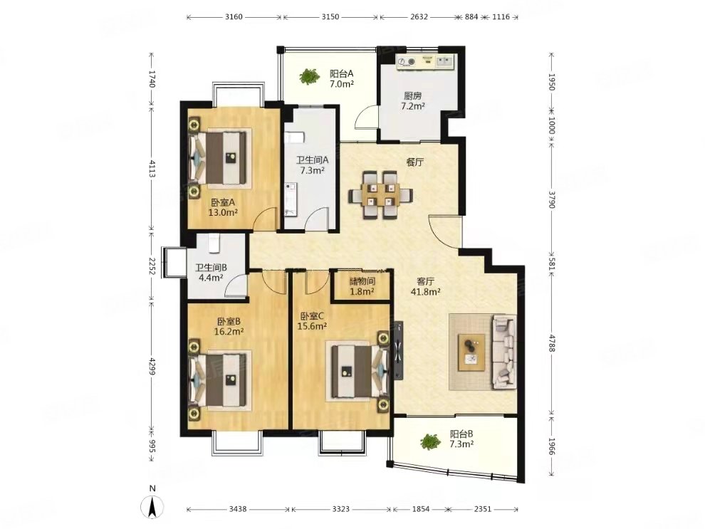 新上急售电梯洋房四院彭园地铁口铜电家园温馨三室随时看房