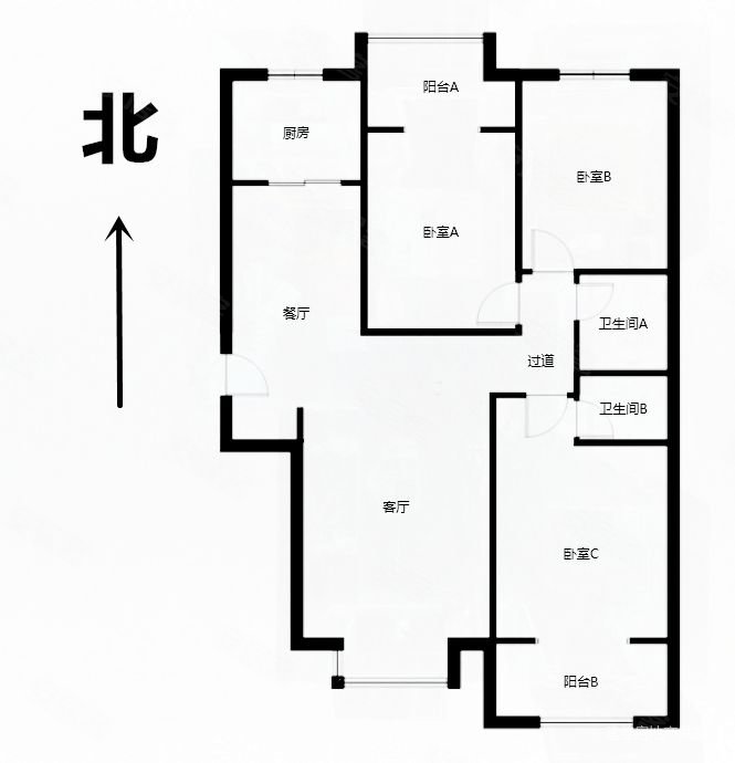 00 3室2厅2卫,风尚水郡二手房,149万,3室2厅,2卫,118平米-石家庄安居
