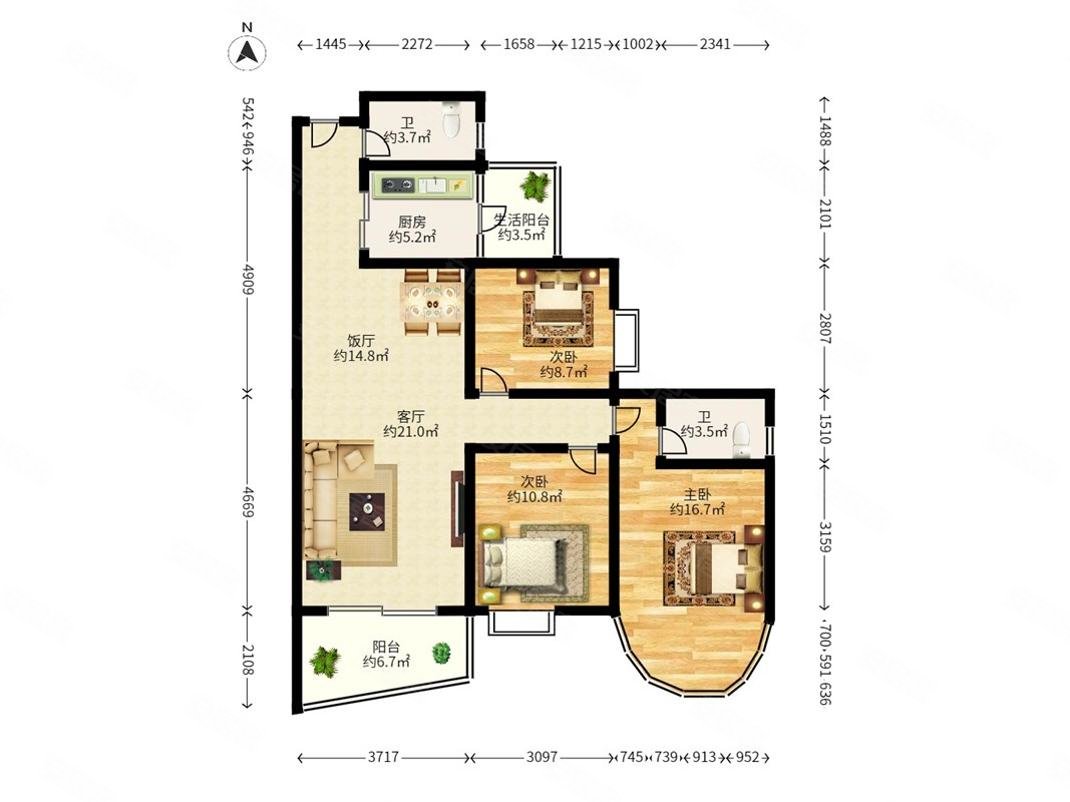 富力东堤湾二手房,1680万,3室2厅,2卫,117.69平米-广州安居客