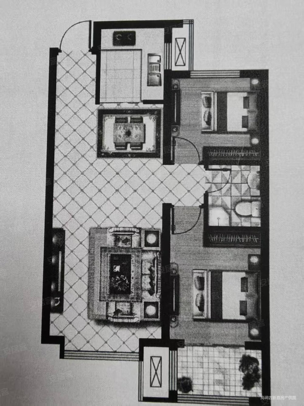 公园首府(高碑店)3室2厅1卫113㎡南北79.8万