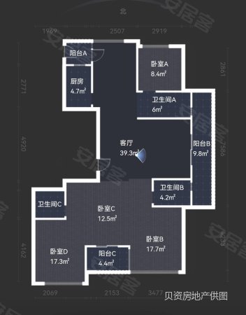 绿城玉兰花园(临安)4室3厅3卫142.27㎡南北238万