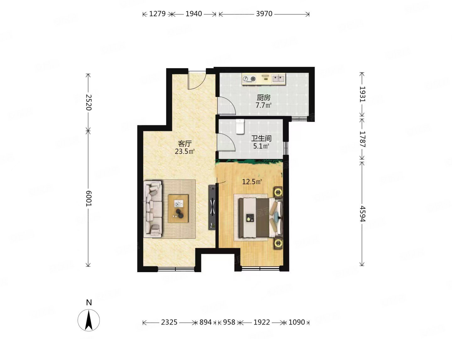 润景园 集中供暖   清晰 精装好房 中间楼层采光好