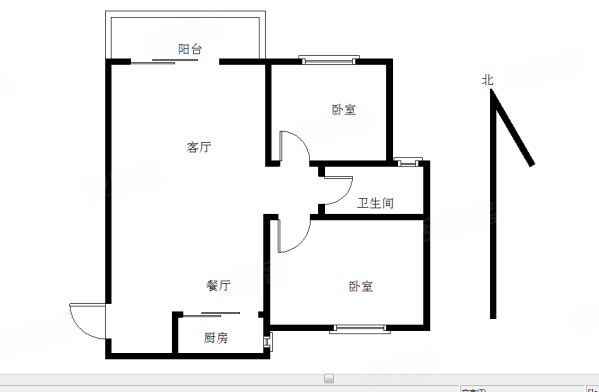 翔鹭花城三期2室2厅1卫80.1㎡南350万