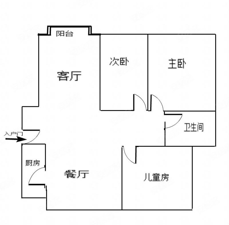 巴黎春天B区3室2厅1卫107㎡南北27.8万