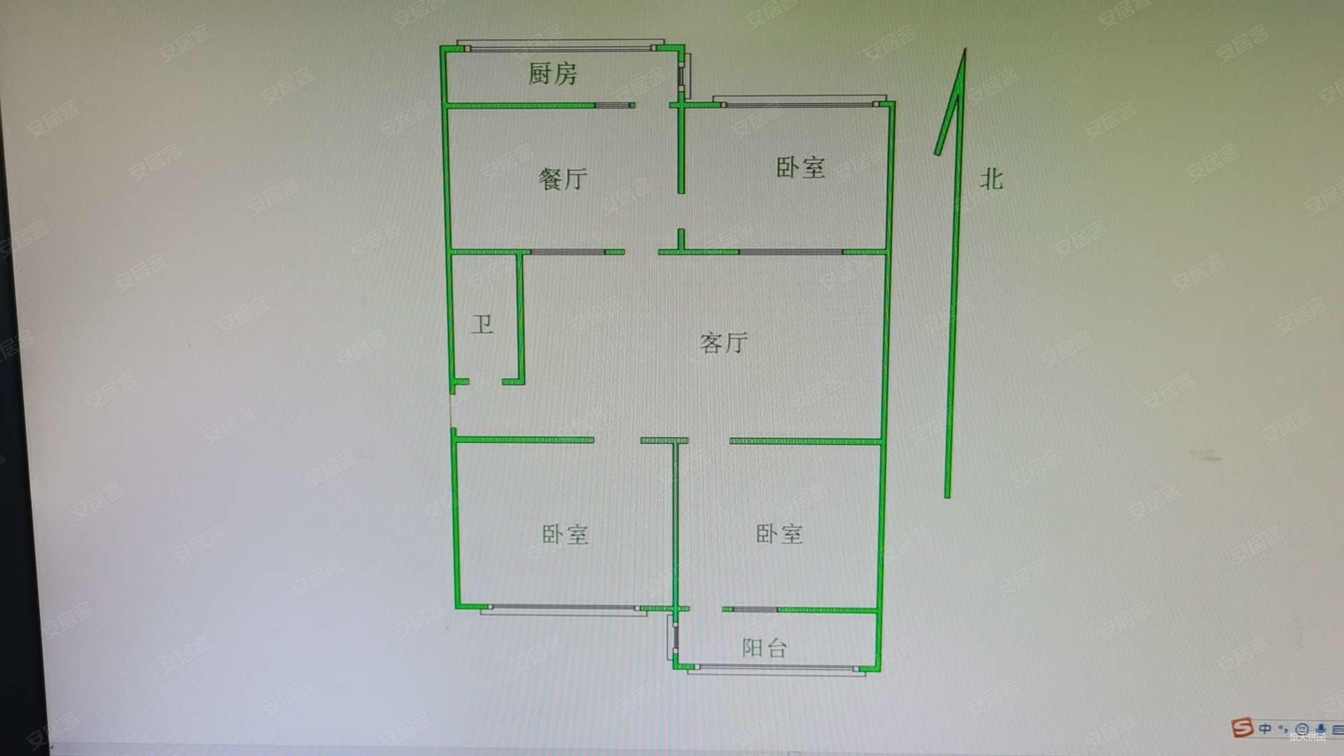 西门里小区3室2厅1卫108㎡南北53万