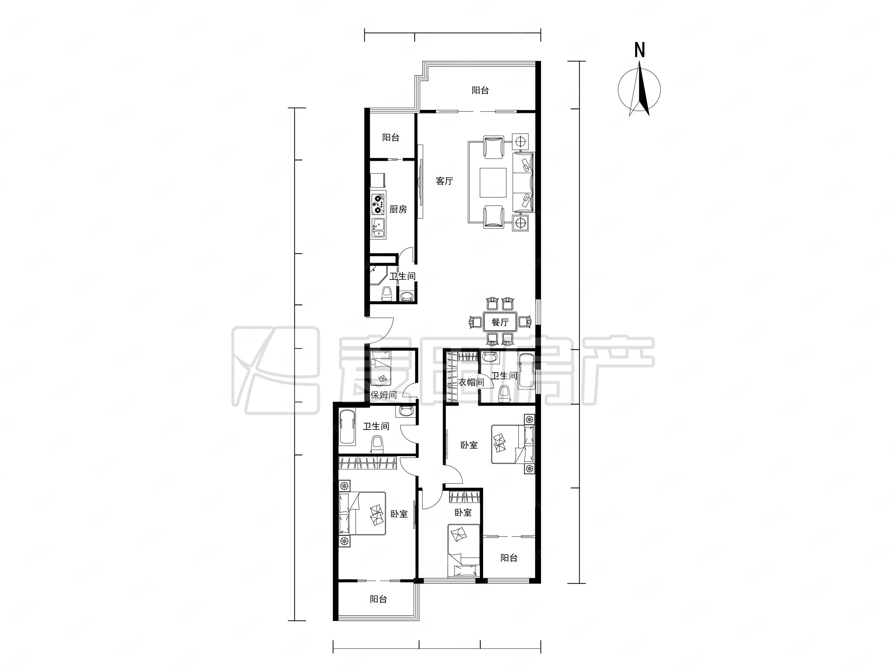 紫竹花园3室2厅3卫212.71㎡南北1800万