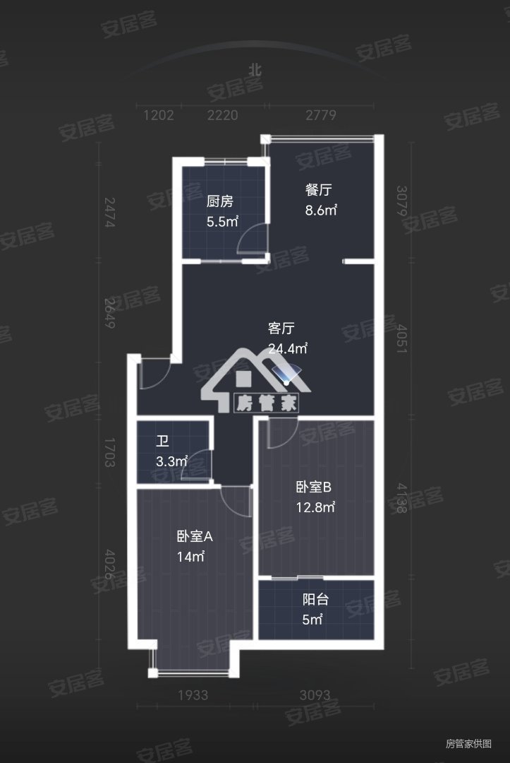 艺苑居住区四期雪梨澳乡2室2厅1卫87.12㎡南北38万