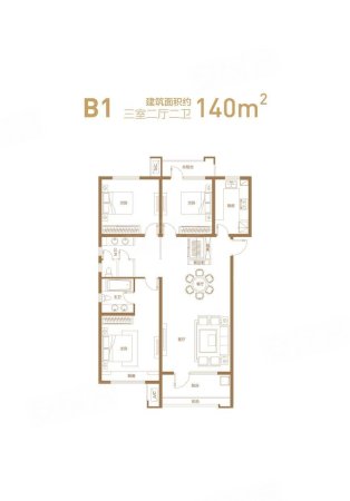 麒麟郡加3室2厅2卫140㎡南北145万