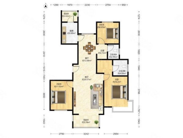 红杉一品3室2厅2卫134㎡南北550万