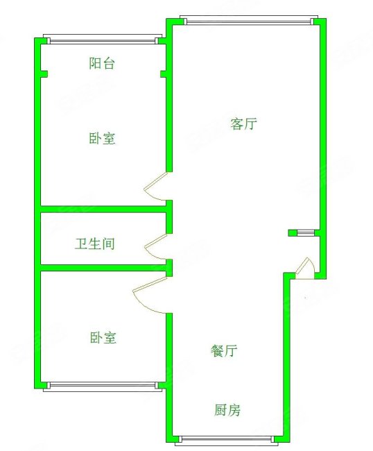 沁园公寓2室2厅1卫91.6㎡南北81万