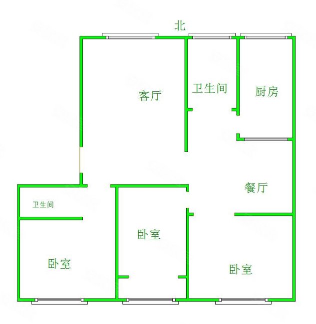 一城枫景3室2厅2卫117㎡南北110万