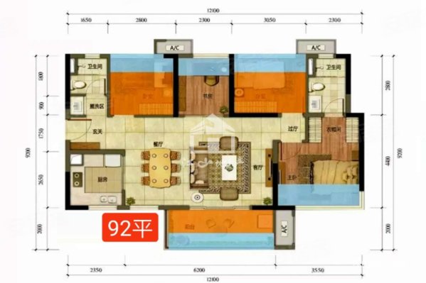 万科魅力之城4室2厅2卫92㎡东99万