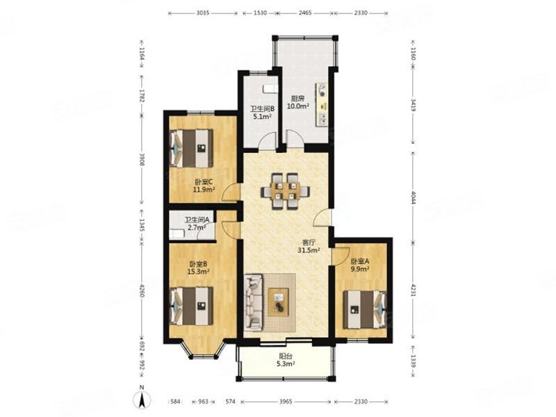 昌平县城 精装可拎包入住 南北通透 商业配套齐全 临地铁,珺璟家园