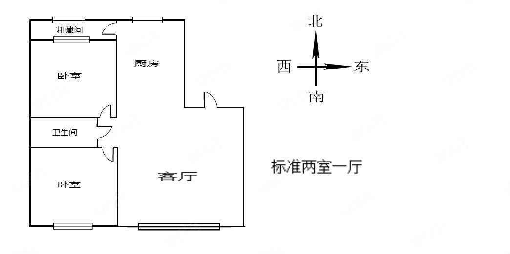 鹤延居2室1厅1卫99㎡南北33.5万