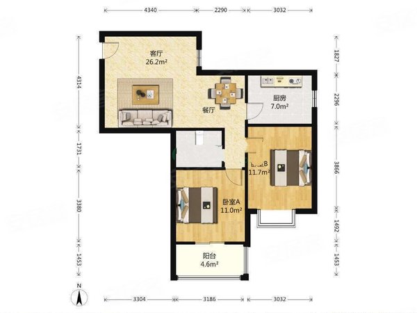 【多图】曲江澜山,金泘沱租房,曲江澜山 2室2厅1卫 电梯房 精装修93