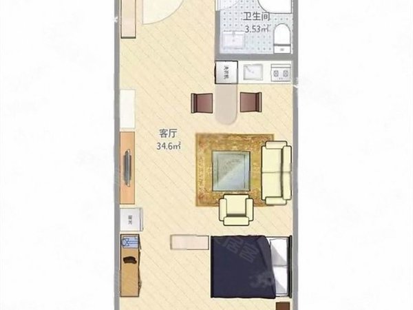 益阳大达书香名邸 精装公寓正规一室一厅 密码锁随时看房