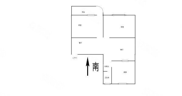 三里商城2室2厅1卫85㎡南北33万