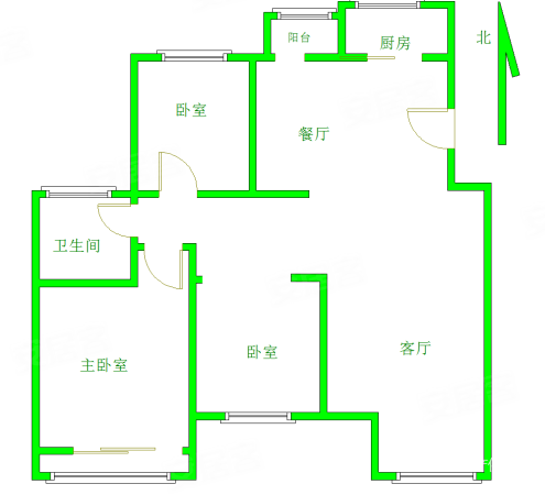 民生兴庆府大院(西区)3室2厅1卫129㎡南北169万