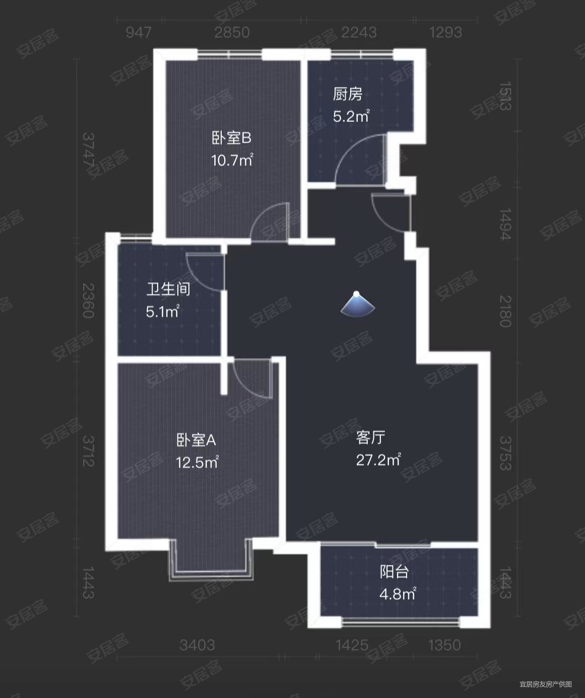 天泰城四期迦南美地 交通便捷 大两居 南北通透 商业配套齐全