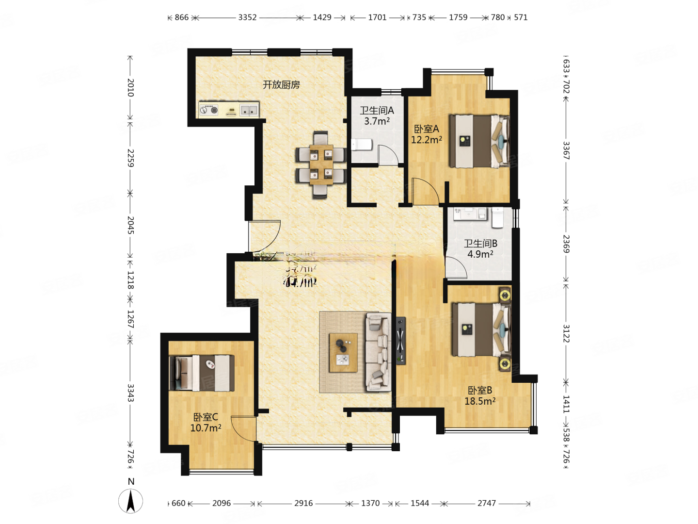 户型 户型图 平面图 1440_1080