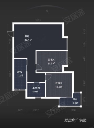 祯祥国际2室2厅1卫95.22㎡东南125万