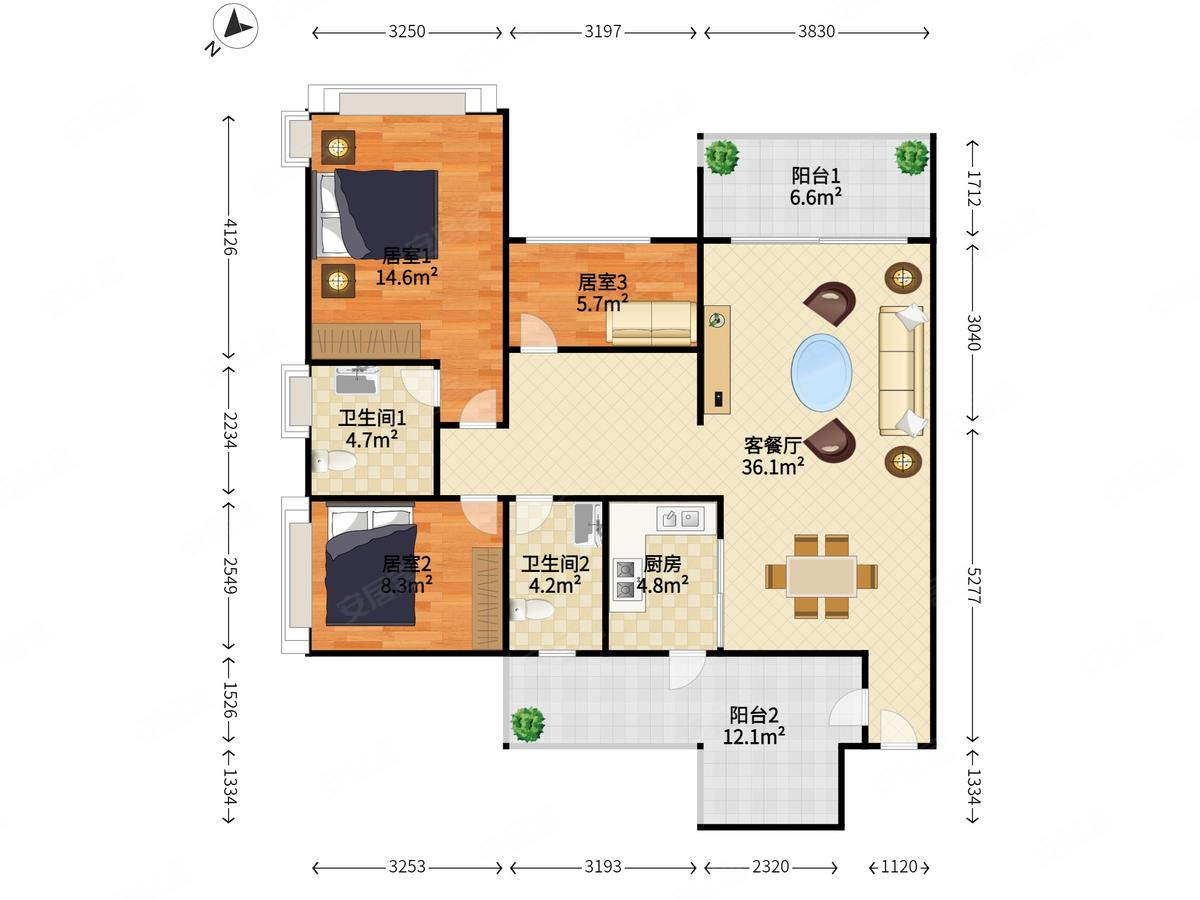 中澳滨河湾(五期六期)3室2厅2卫120㎡南130万