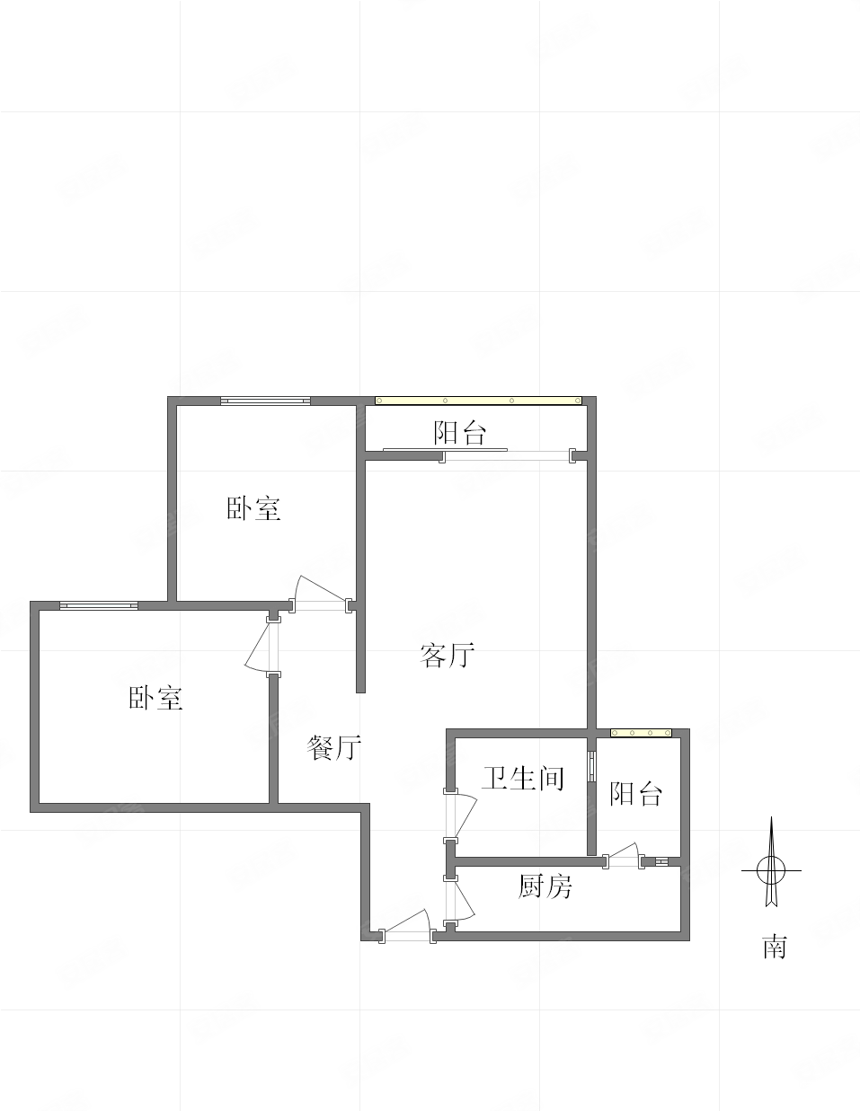 沉香苑2室1厅1卫65.93㎡南61万