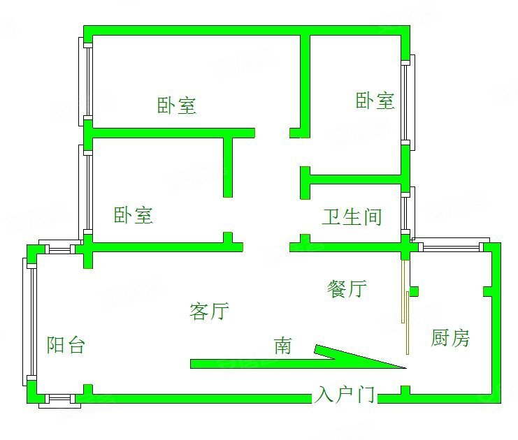 枫丹丽苑3室1厅1卫122㎡南北119万