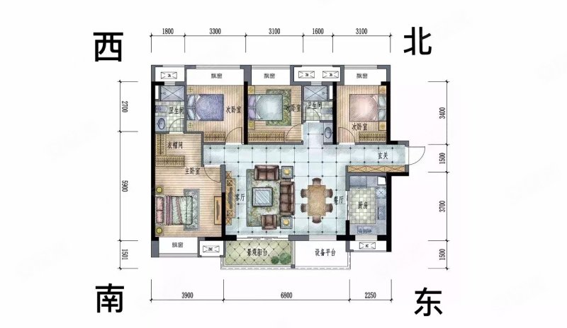 保利和府4室2厅2卫140㎡南北184万