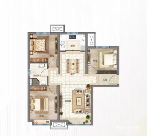 聚富中央花园3室1厅1卫89.93㎡南北41.8万