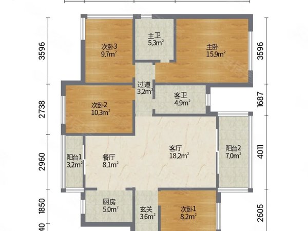 贵港港北万达广场彰泰红小区彰泰红小区 4室2厅2卫出租房源真实图片