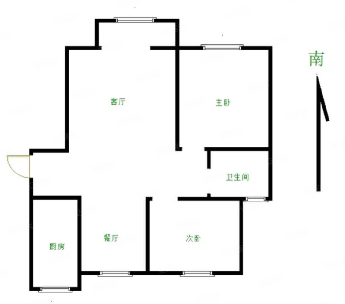 塞纳荣府2室2厅1卫87.19㎡南北81万