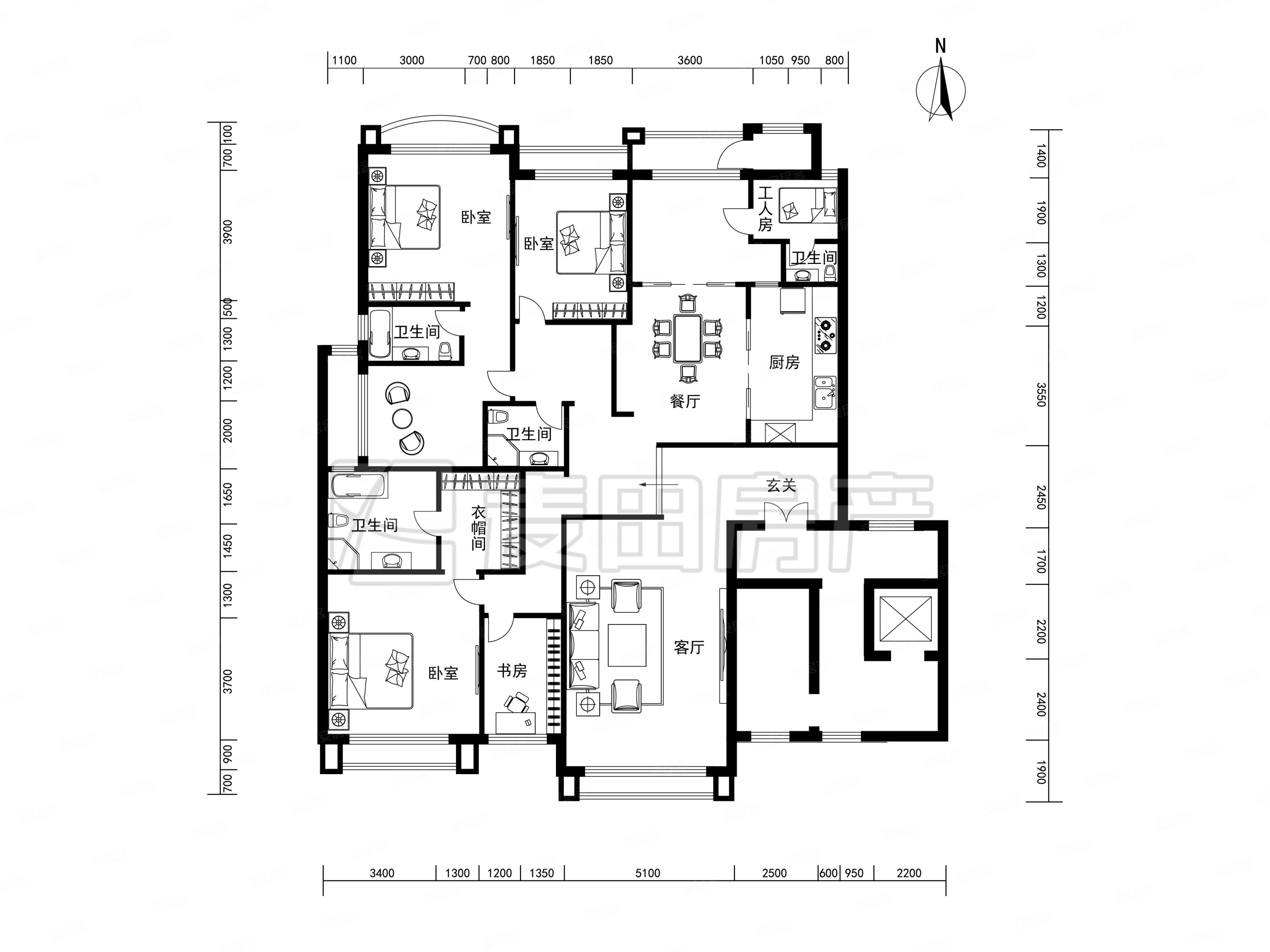 不临街安静宜居星河湾舒适宜居户型