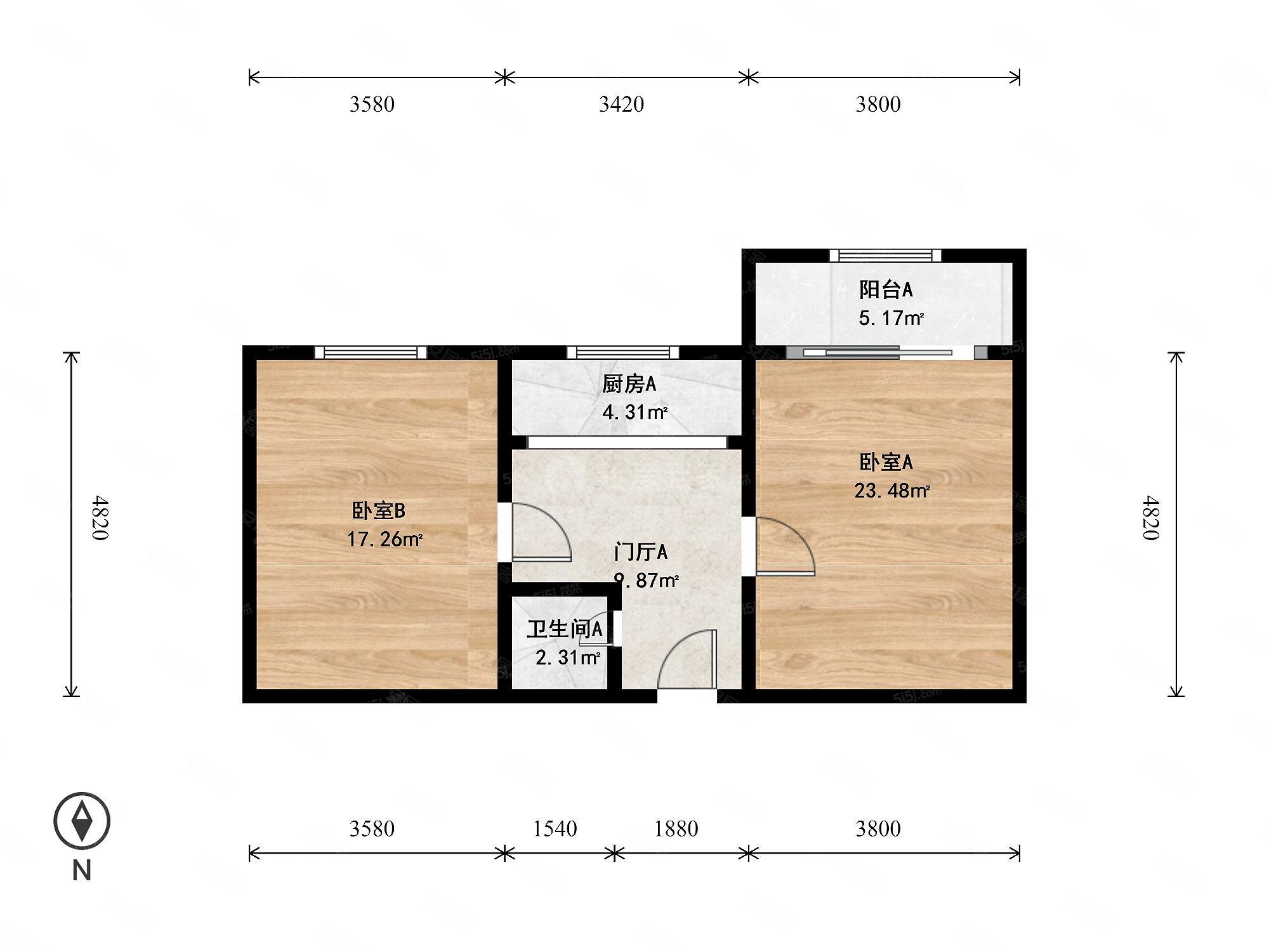 矿机南路小区2室1厅1卫50㎡南78万