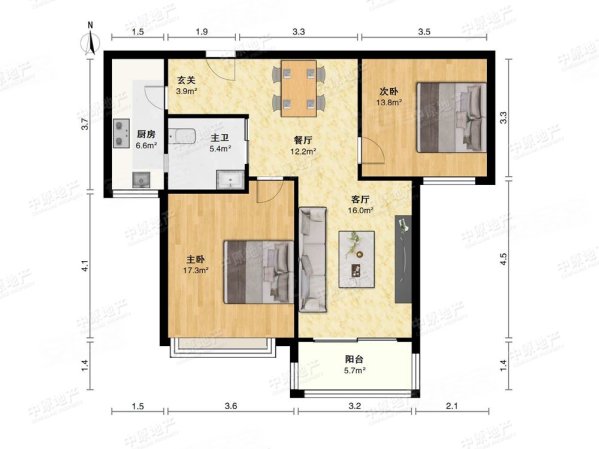 嘉利明珠城2室2厅1卫92.8㎡南728万