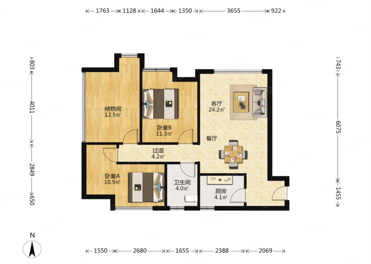 高新区华府大道地铁口锐力领峰精装套二可改套三视野好随时看